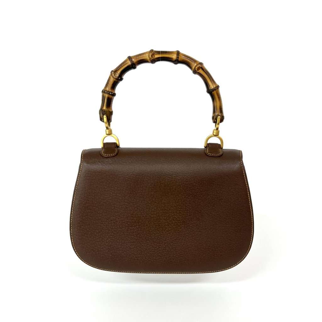 Gucci Bamboo 1947 Medium Top Handle Bag Brown Leather Brown Leather Very good - Inside View