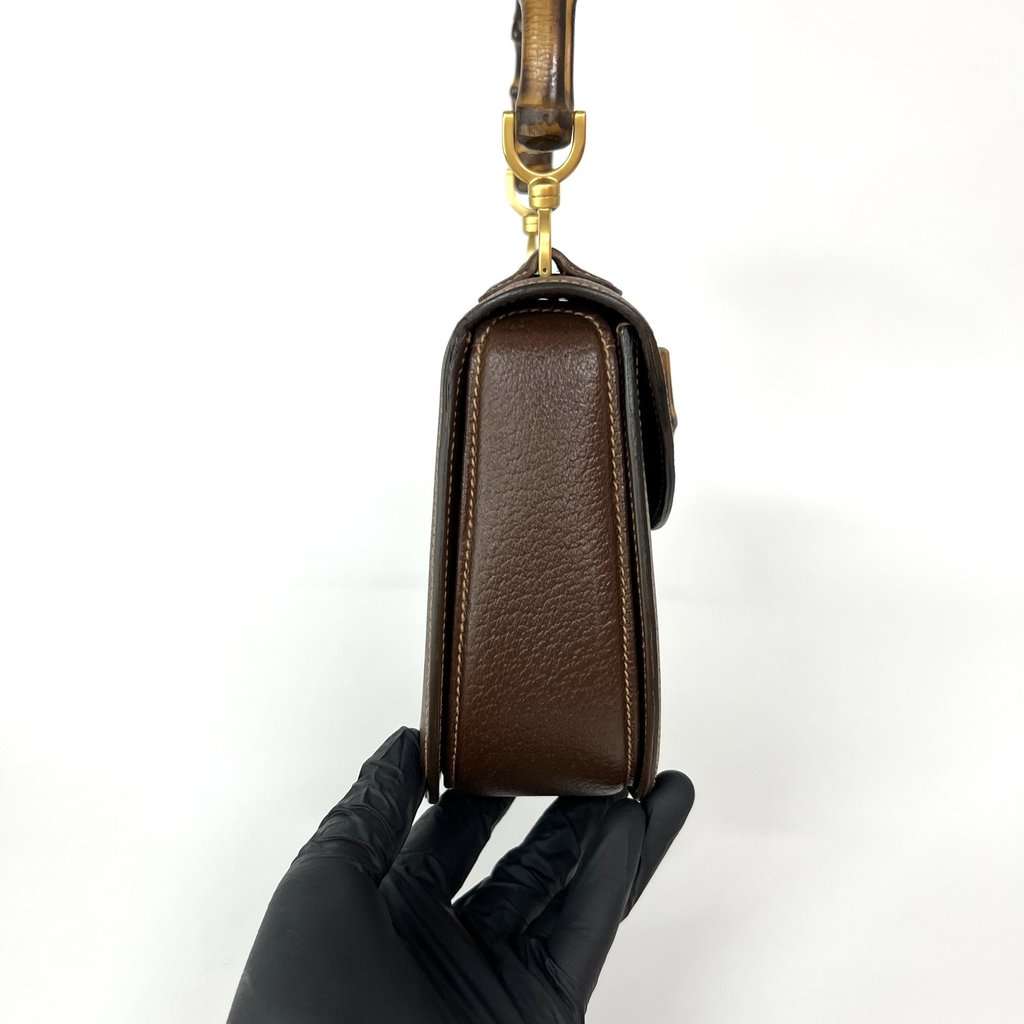 Gucci Bamboo 1947 Medium Top Handle Bag Brown Leather Brown Leather Very good - Model View