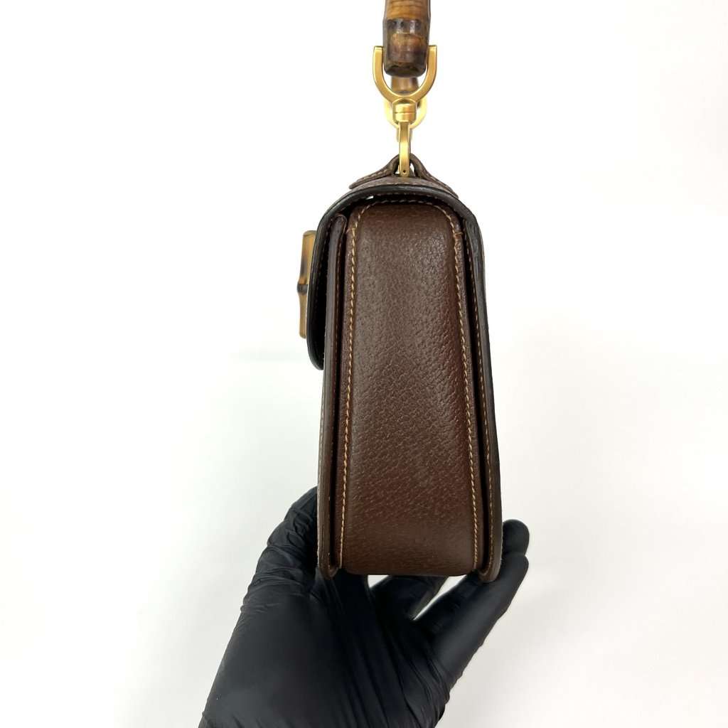 Gucci Bamboo 1947 Medium Top Handle Bag Brown Leather Brown Leather Very good - Box View
