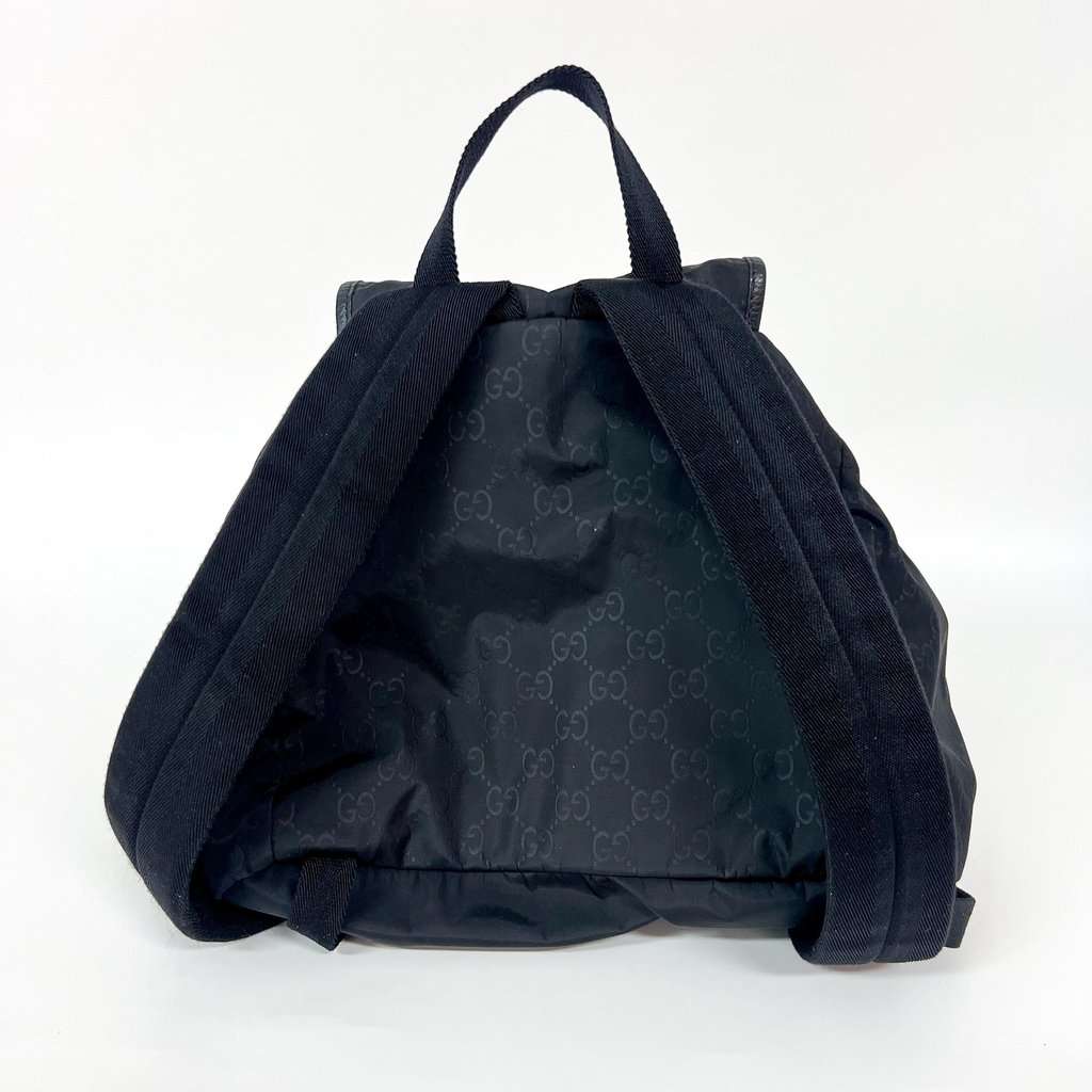 Gucci GG Nylon Medium Backpack Black Black Polyamide Good - Inside View