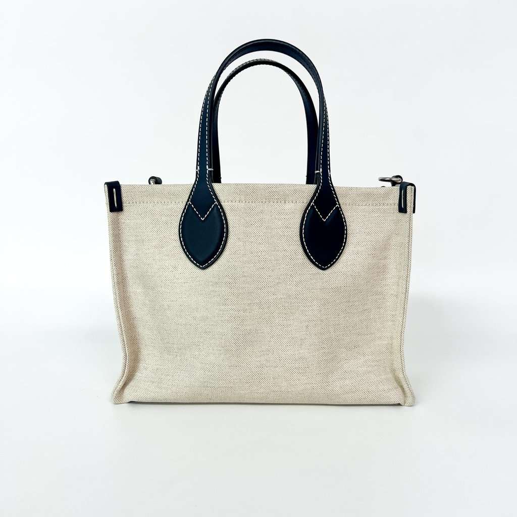 Gucci Small Logo Canvas Tote Bag Navy Ecru Canvas Very good - Inside View