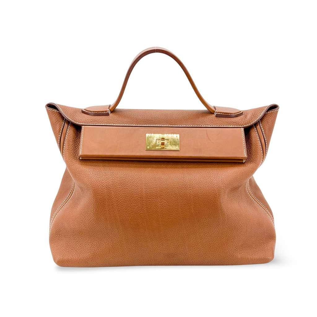 Hermès 24/24 35 Gold Gold Plated Brown Leather Very good - Front View
