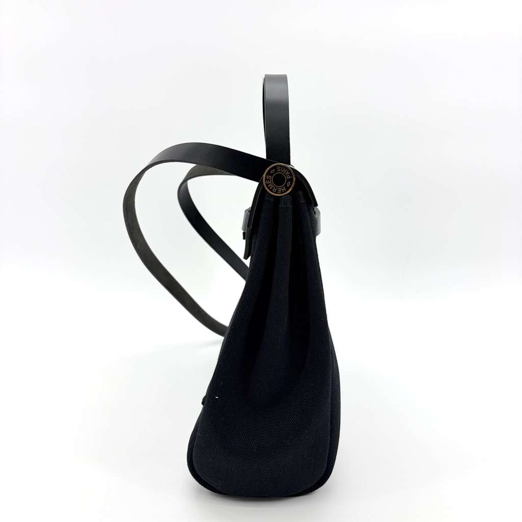 Hermès Herbag 31 Black Gold Hardware Black Canvas Very good - Box View