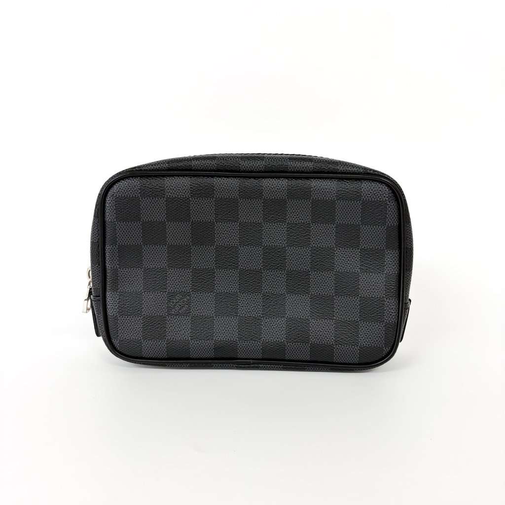 Louis Vuitton Toilet Pouch PM Damier Graphite Black Canvas Good - Inside View