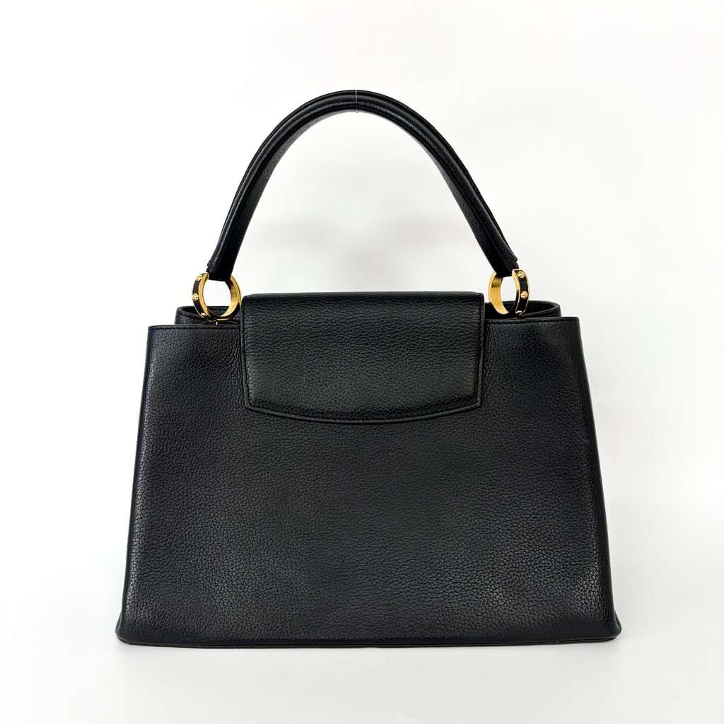 Louis Vuitton Capucines MM Noir Gold Black Leather Good - Inside View