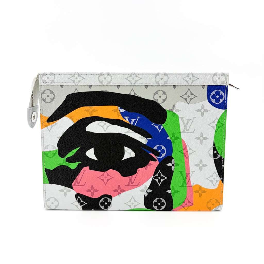 Louis Vuitton Monogram Face Pochette Voyage MM Multicolor Black Canvas Very good - Inside View