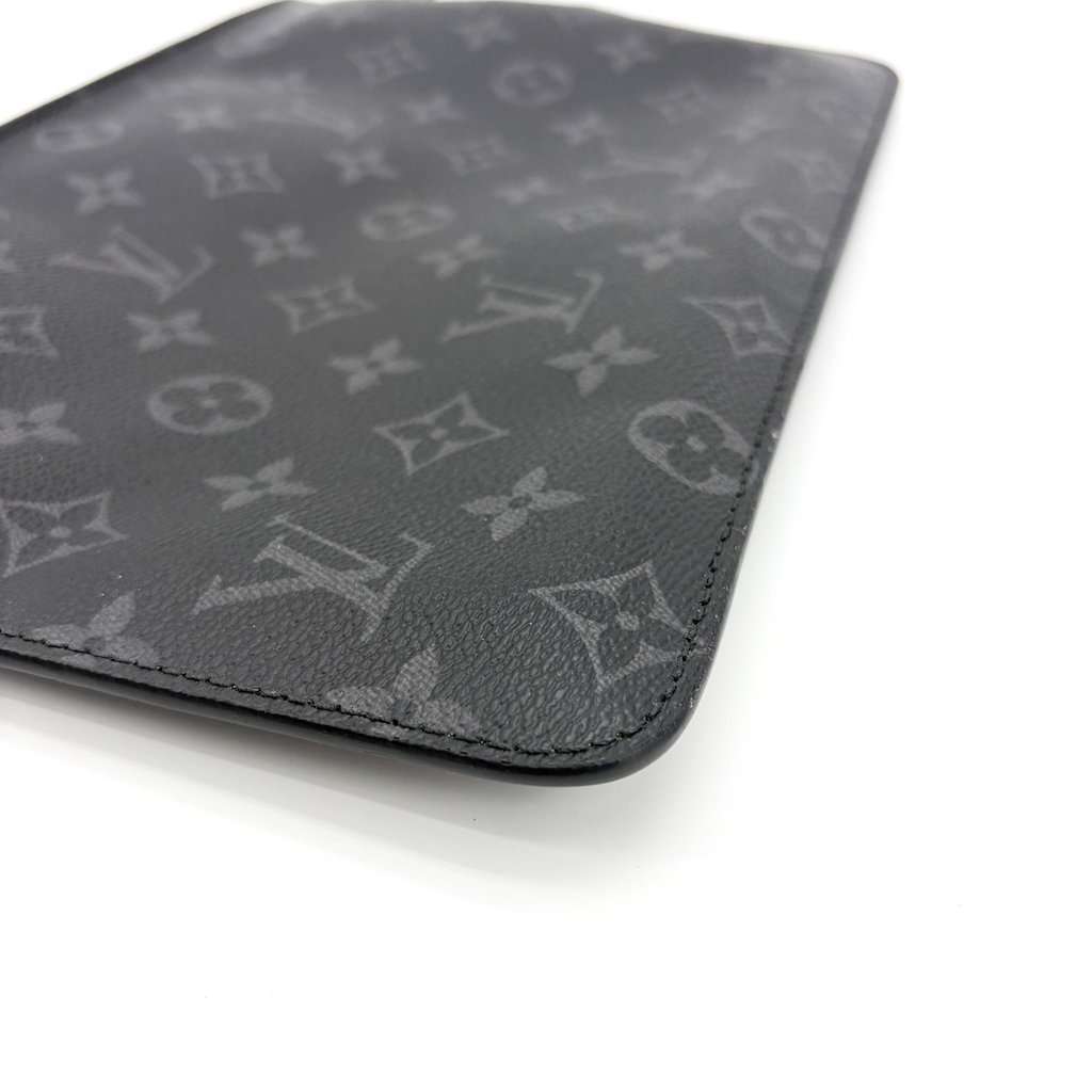 Louis Vuitton Pochette Voyage MM Monogram Eclipse Black Canvas Fair - Box View