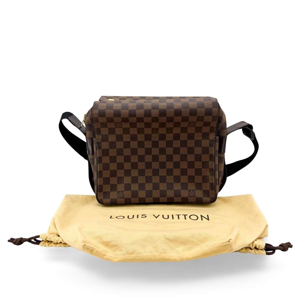 Louis Vuitton Naviglio Messenger Bag Damier Ebene Brown Canvas Very good - Back View