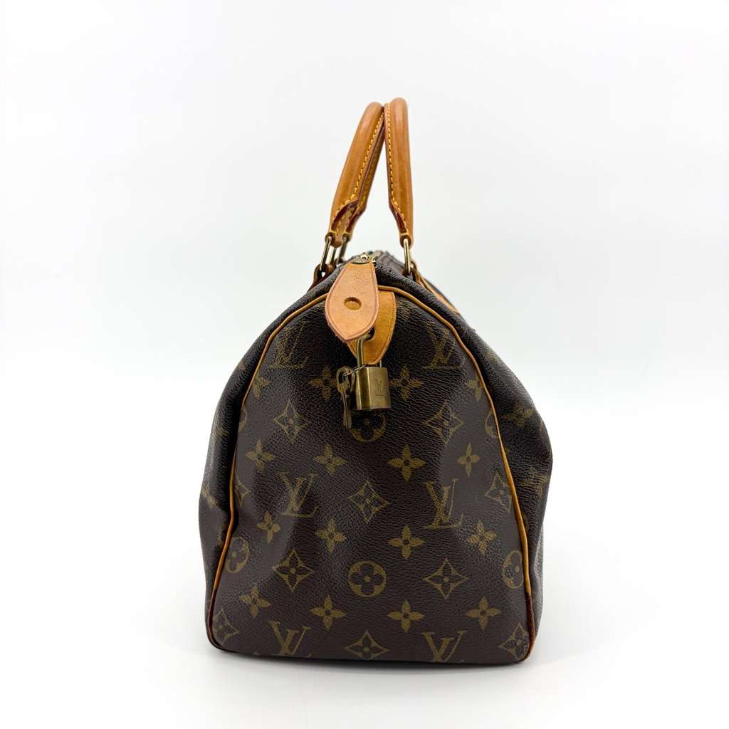 Louis Vuitton Monogram Speedy 30 Beige Canvas Good - Inside View