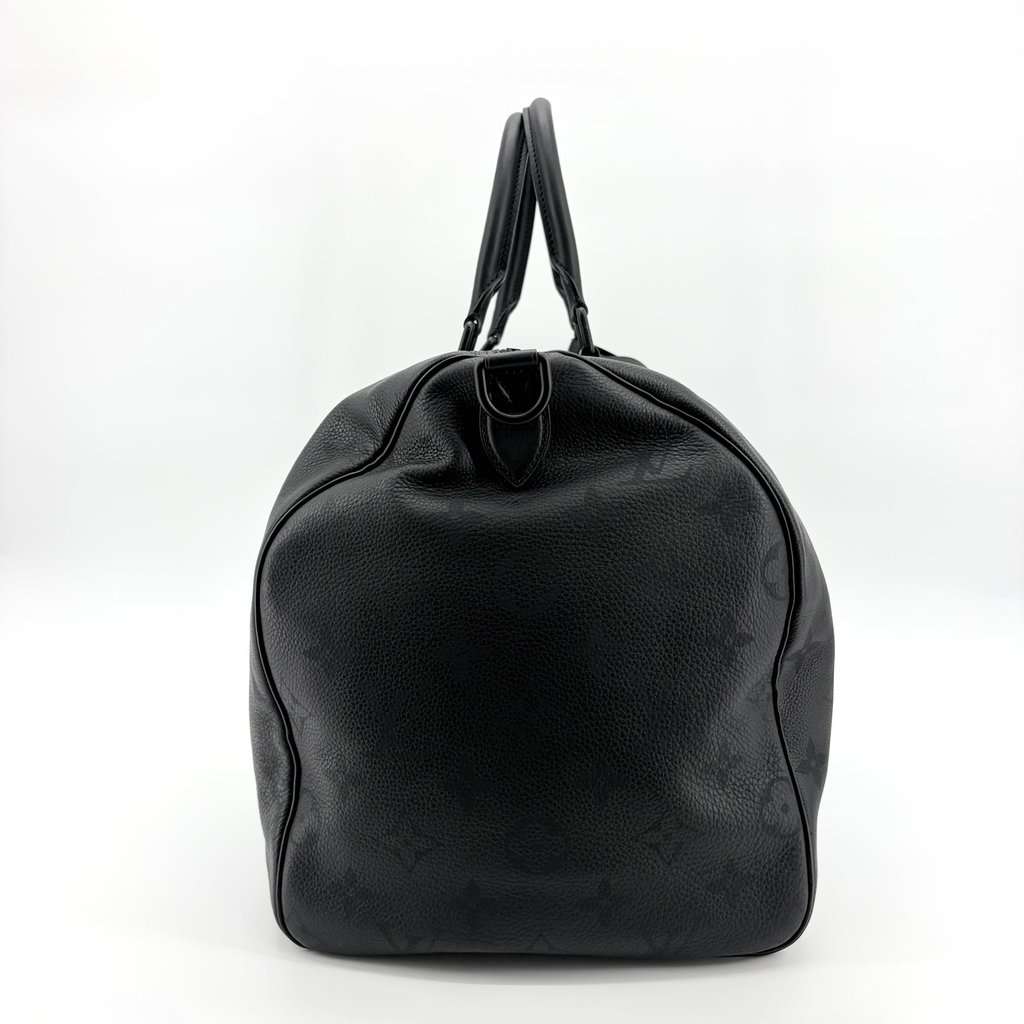Louis Vuitton Keepall Bandouliere 50 Monogram Shadow Black Black Leather Very good - Box View