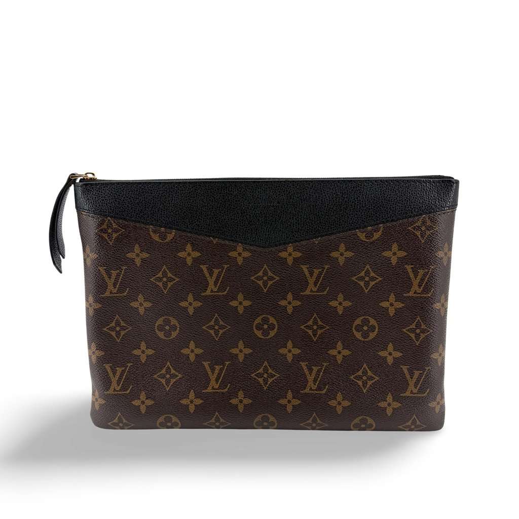 Louis Vuitton Daily Pouch Monogram Noir Black Canvas Good - Front View
