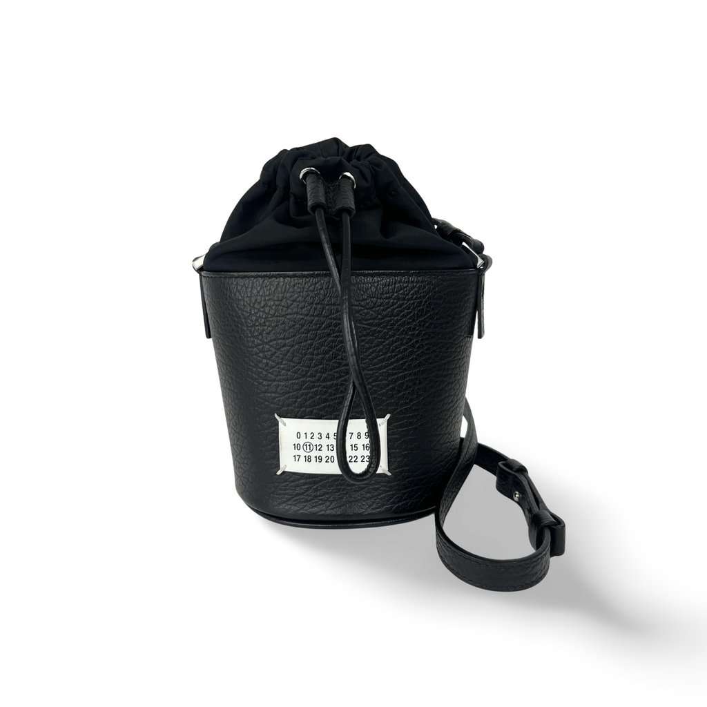 Maison Margiela 5AC Micro Bucket Bag Black Black Canvas Good - Front View