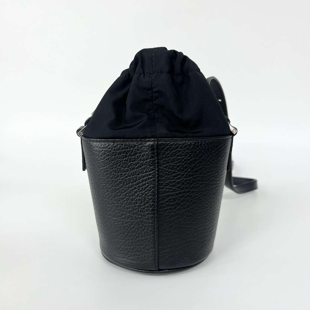 Maison Margiela 5AC Micro Bucket Bag Black Black Canvas Good - Back View