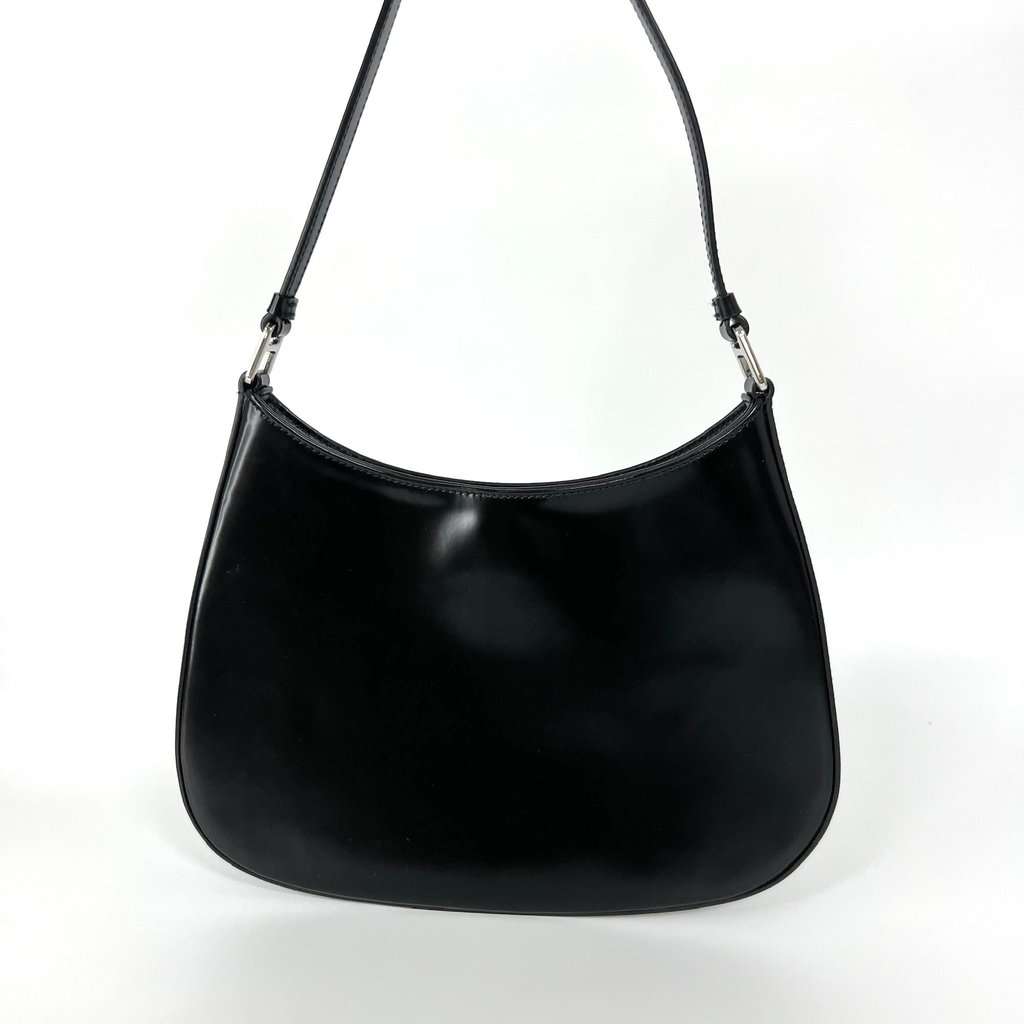 Prada Cleo Brushed Leather Shoulder Bag Black Black Leather Very good - Inside View