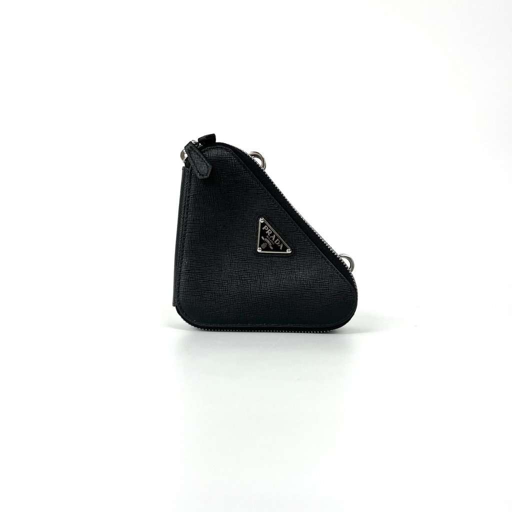 Prada Saffiano Leather Triangle Bag Black Black Leather Very good - Inside View
