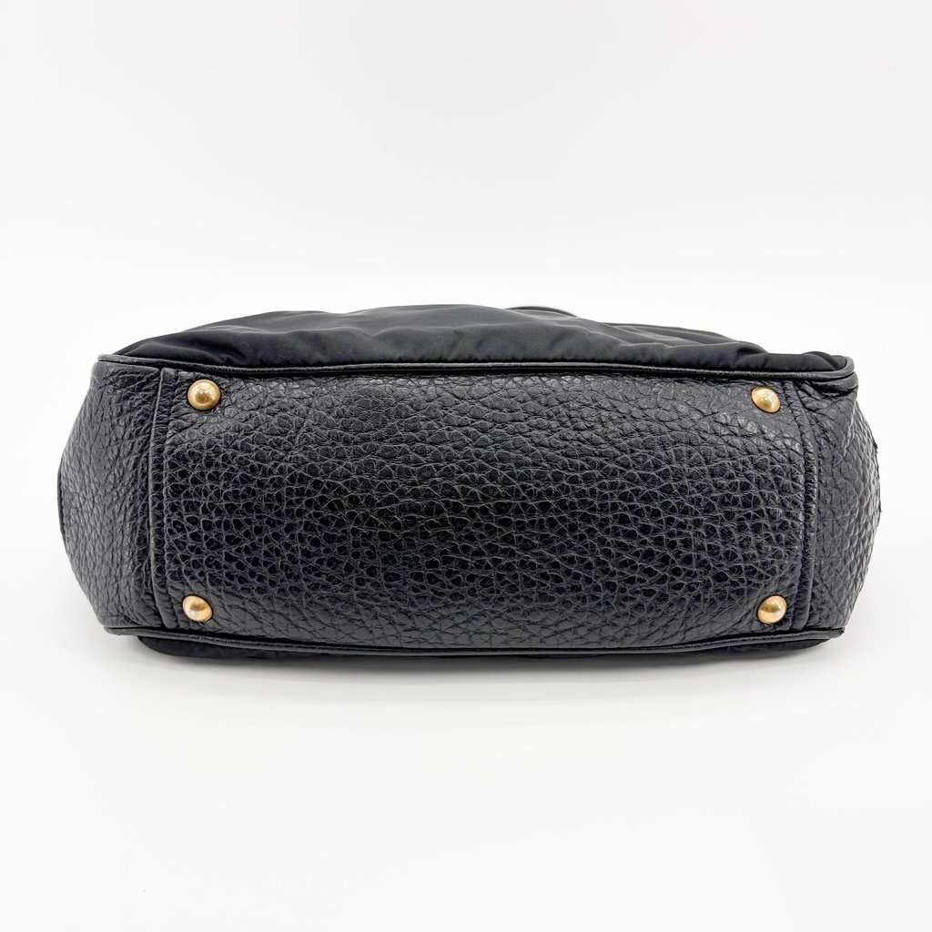 Prada Tessuto Cervo Lux Shoulder Bag Black Black Leather Good - Box View