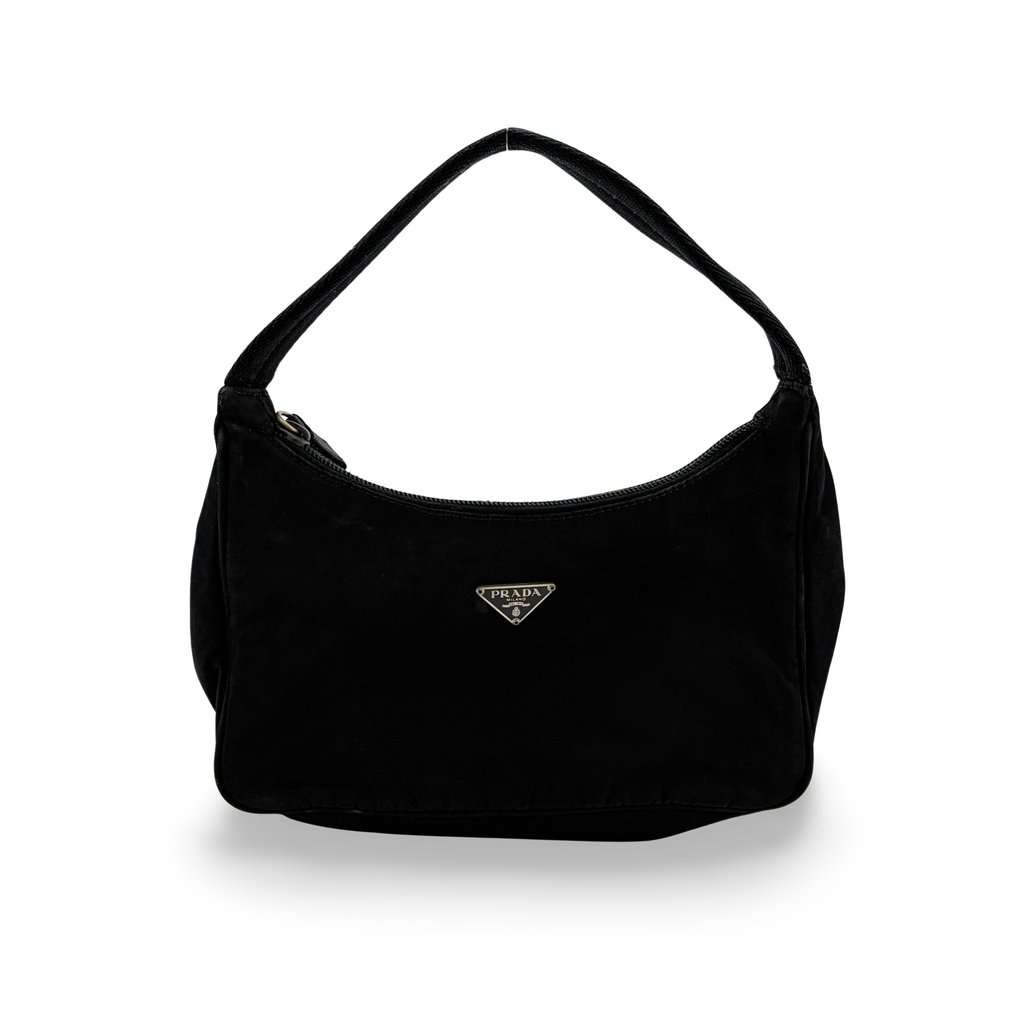 Prada Re-edition 2000 Nylon Mini Bag Black Black Polyamide Fair - Front View
