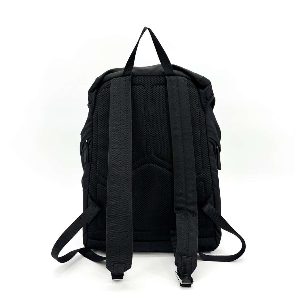 Prada Re-Nylon Backpack Medium Black Black Polyamide Good - Back View