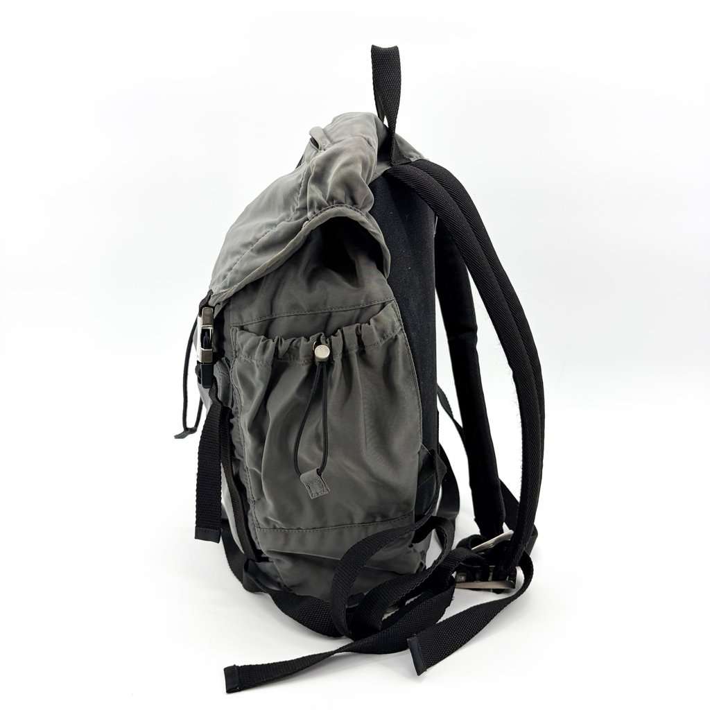 Prada Medium Nylon Backpack Gray MultiColor Polyamide Fair - Inside View