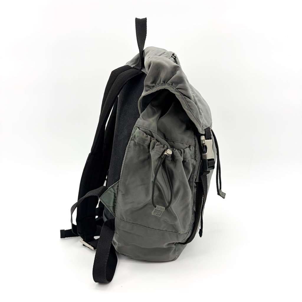 Prada Medium Nylon Backpack Gray MultiColor Polyamide Fair - Model View
