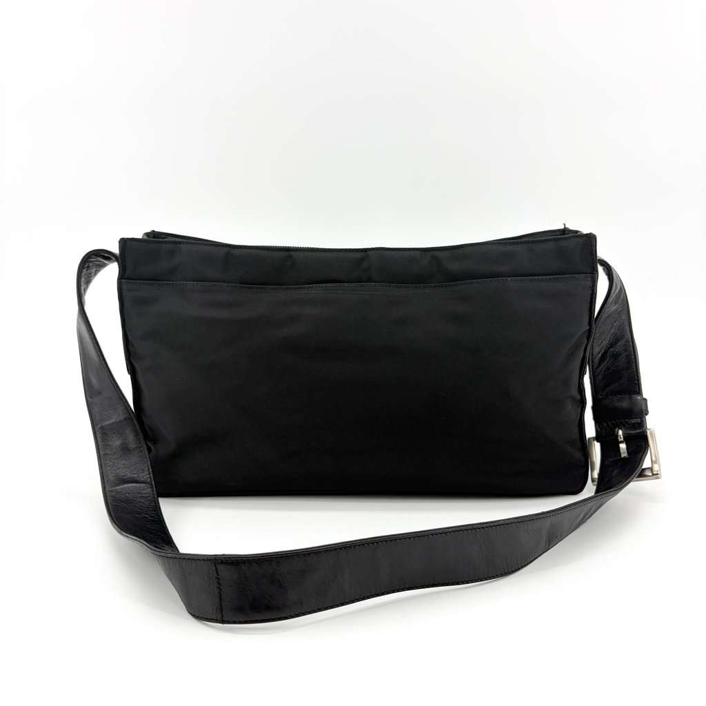 Prada Tessuto Nylon Shoulder Bag Black Black Polyamide Good - Inside View