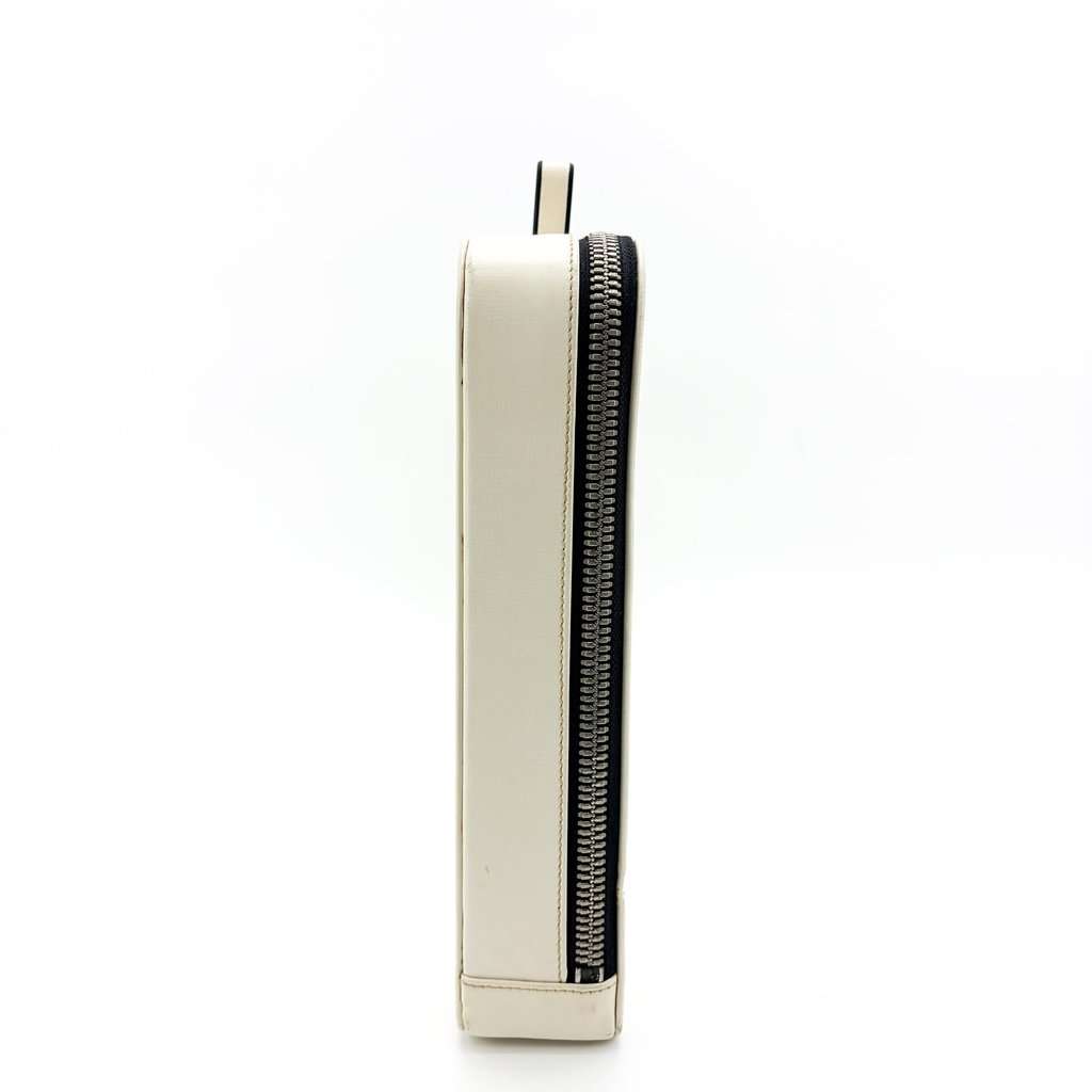 Valextra Premier Briefcase White Black Leather Good - Inside View