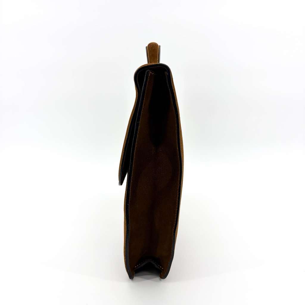 Valextra Suede Briefcase Brown Brown Leather Good - Inside View