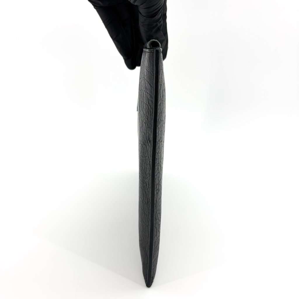 Saint Laurent Monogram Document Case Crocodile Embossed Black Black Leather Very good - Model View