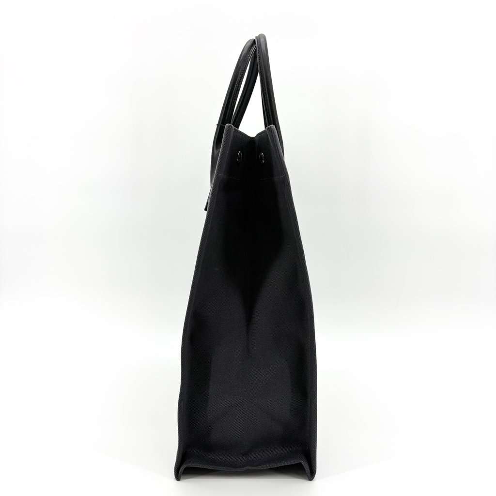 Saint Laurent Rive Gauche North/South Tote Bag Black Canvas Black Canvas Very good - Box View