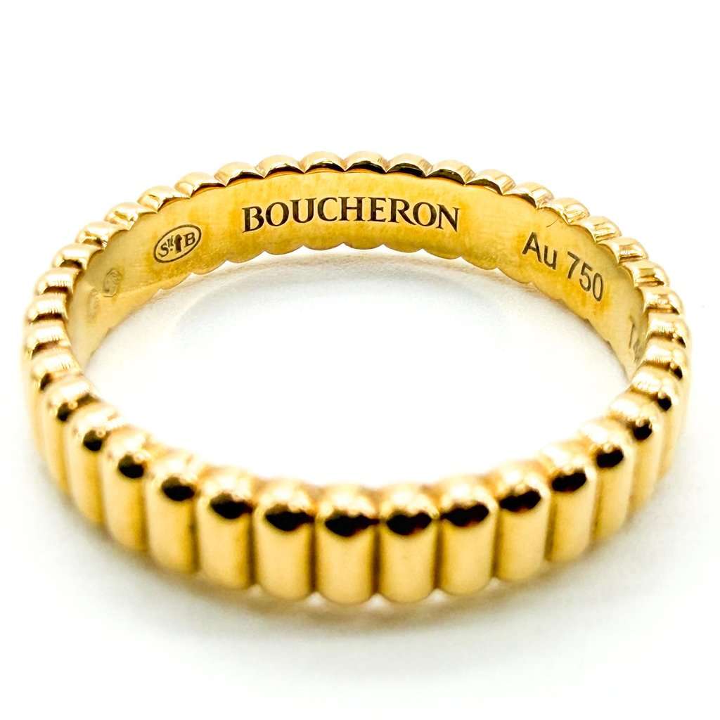 Boucheron Cattle Grogren Small Ring Gold Diamond Good - Model View