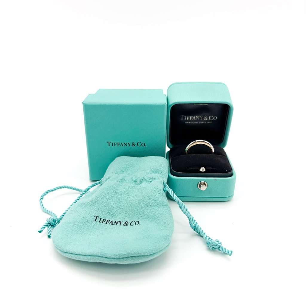 Tiffany & Co Tiffany Milgrain Wedding Band Ring Platinum & 18K Rose Gold Silver Rose Gold Good - Back View