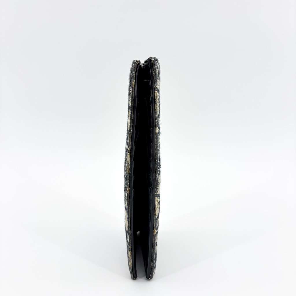 Dior Vertical Long Wallet Beige Black Oblique Jacquard MultiColor Jacquard Very good - Box View
