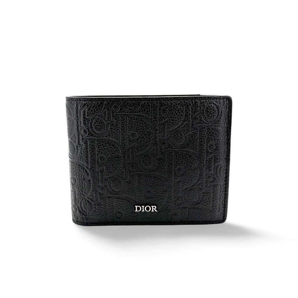 Dior Oblique Galaxy Bifold Wallet Black Black Leather Very good - Front View