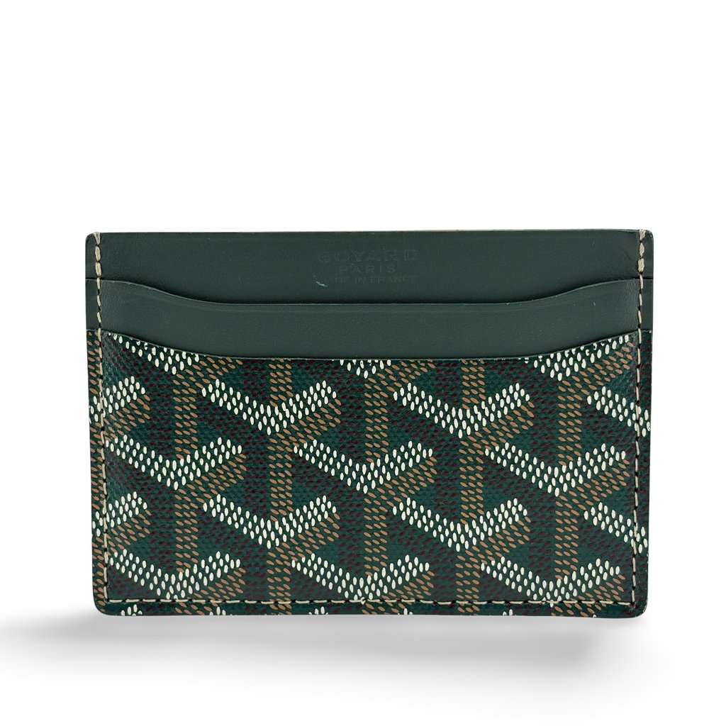 Goyard Saint Sulpice Card Holder Green Black Canvas Very good - Front View