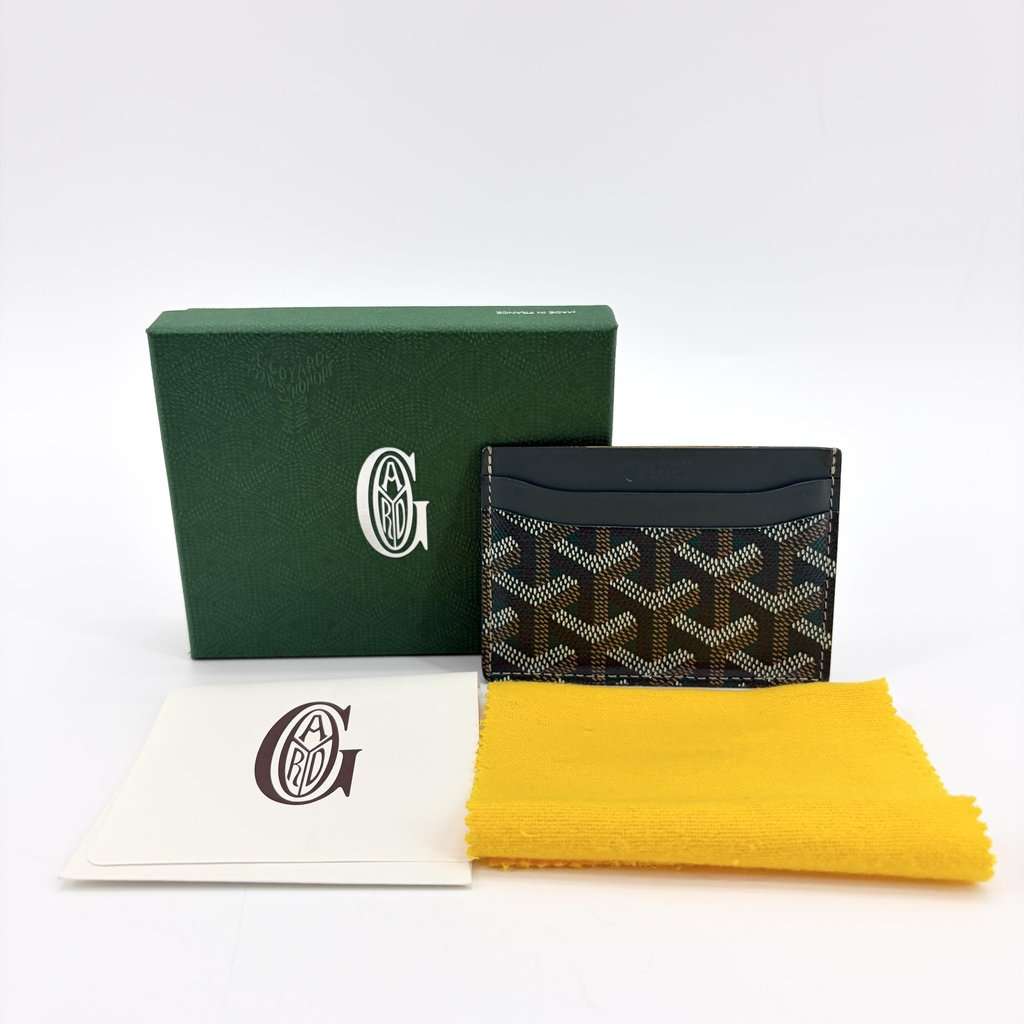 Goyard Saint Sulpice Card Holder Green Black Canvas Very good - Back View