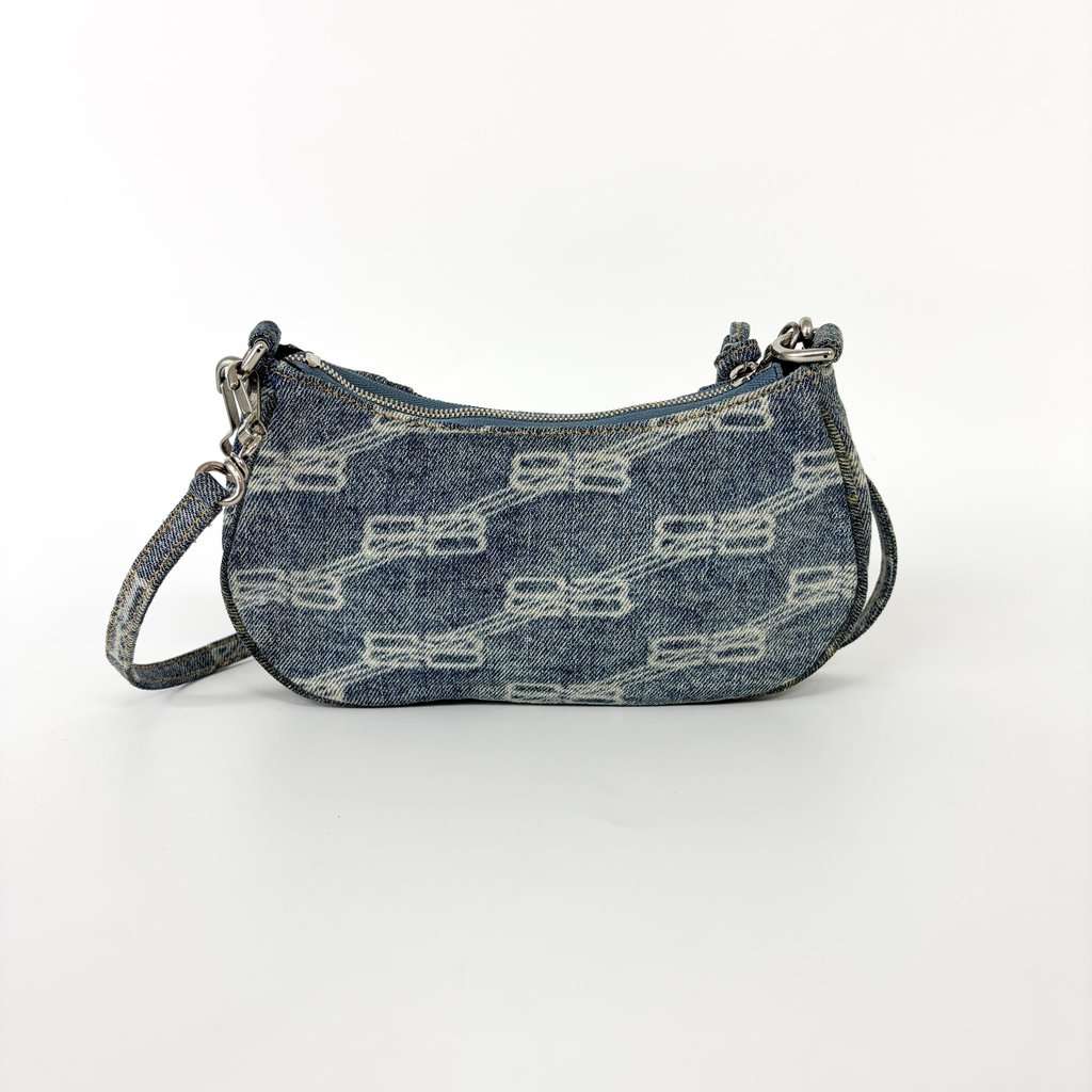 Balenciaga Le Cagol XS Shoulder Bag BB Monogram Denim Blue Blue Denim Very good - Inside View