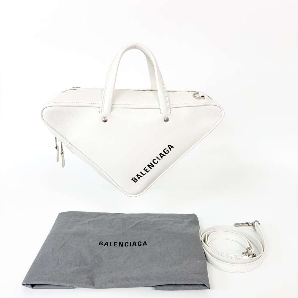 Balenciaga Triangle Duffle S White MultiColor Leather Good - Back View