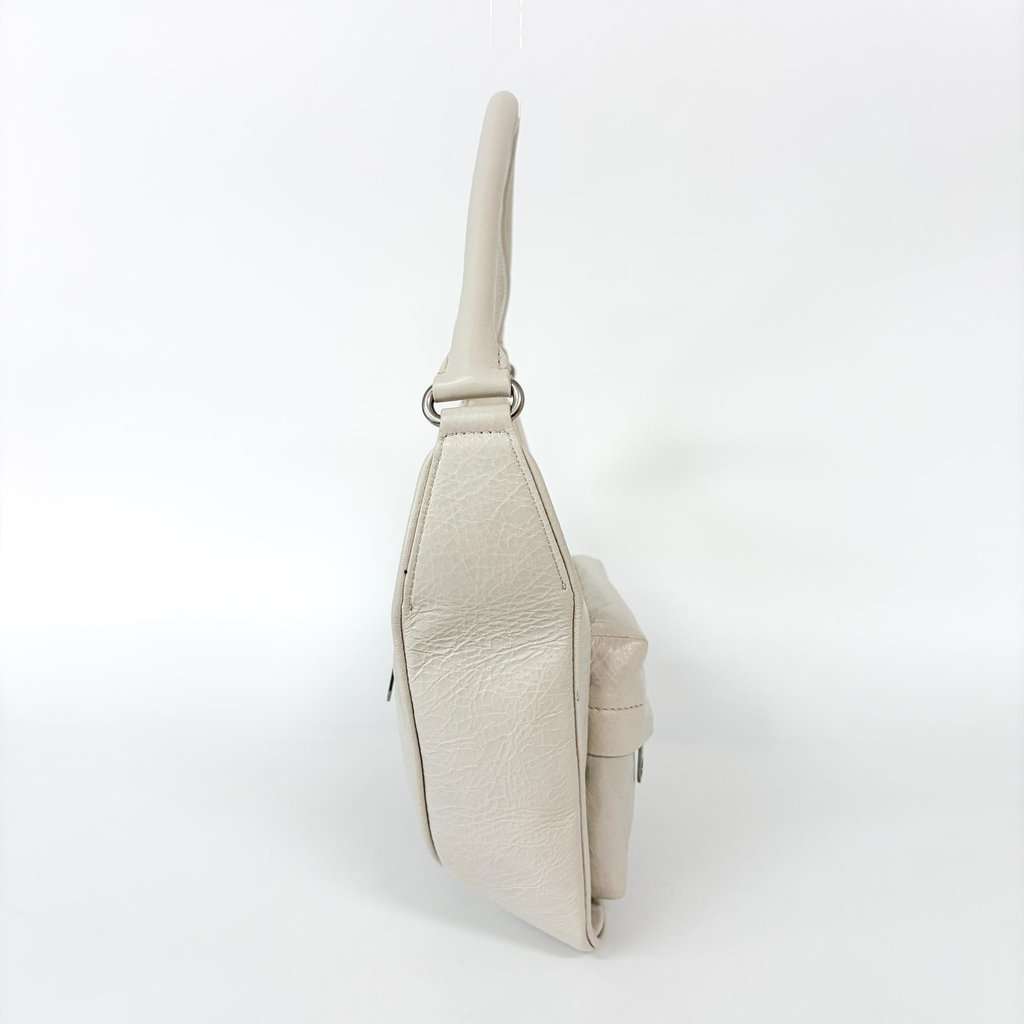 Balenciaga Ami Shoulder Bag Small Arena Lambskin White MultiColor Leather Good - Model View