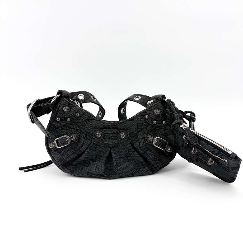 Balenciaga Le Cagol XS Shoulder Bag Black Black Canvas Very good - Front View