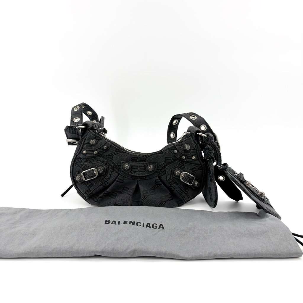 Balenciaga Le Cagol XS Shoulder Bag Black Black Canvas Very good - Back View