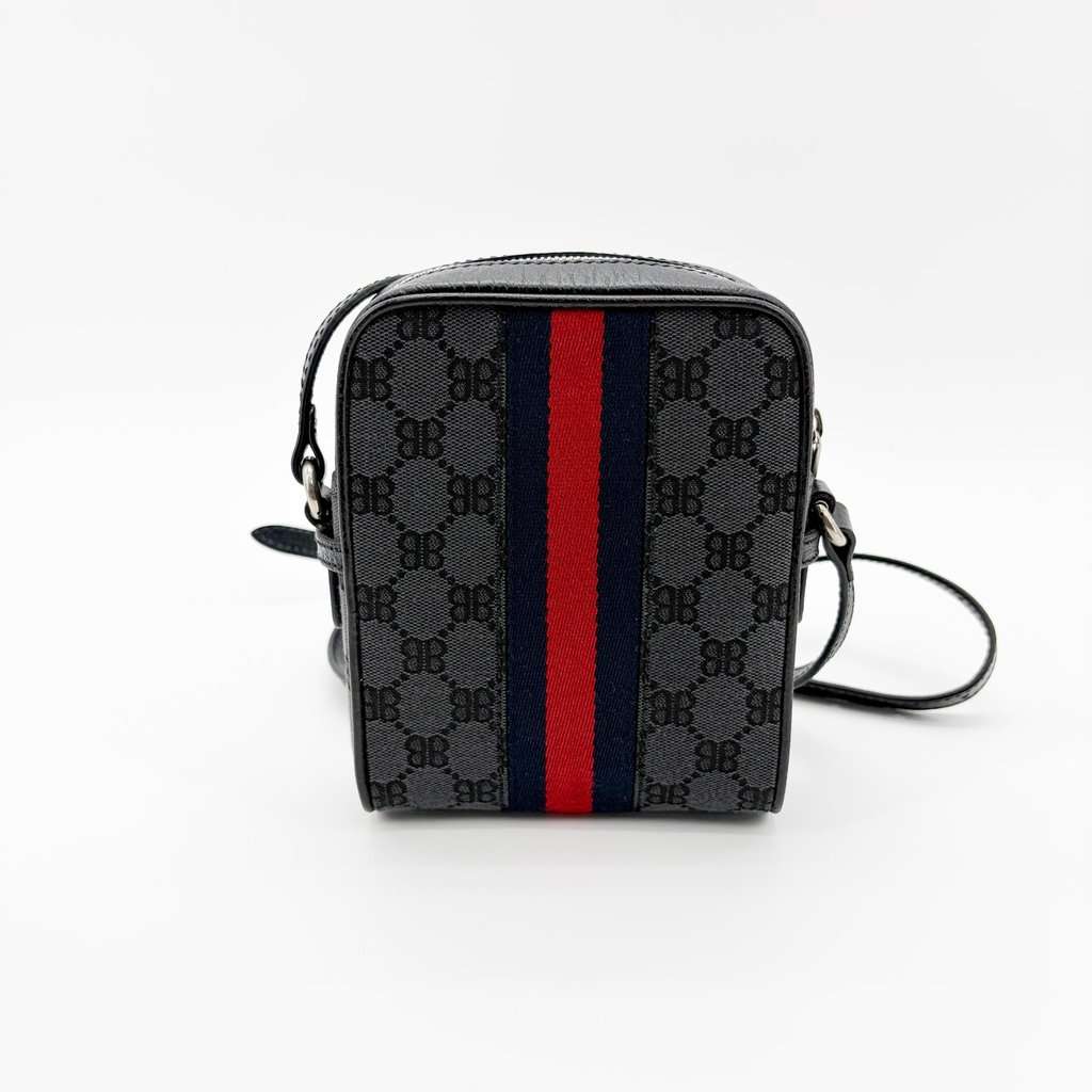 Balenciaga X Gucci BB Monogram Signature Messenger Bag Black Black Canvas Very good - Inside View