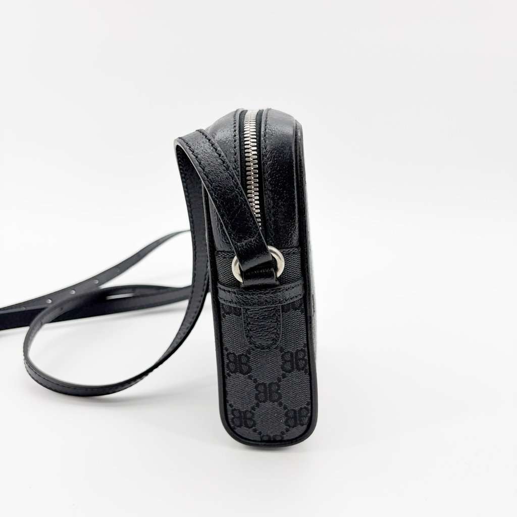 Balenciaga X Gucci BB Monogram Signature Messenger Bag Black Black Canvas Very good - Model View