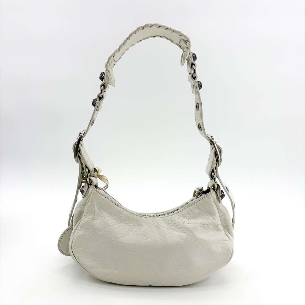 Balenciaga Le Cagol XS Shoulder Bag White White Leather Good - Inside View