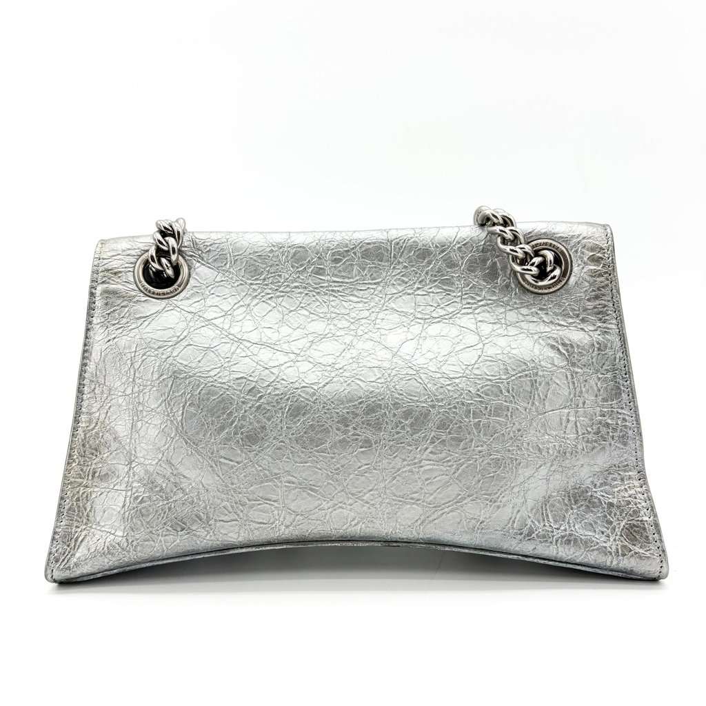 Balenciaga Small Crush Slingback with Charm Silver Silver Leather Good - Inside View