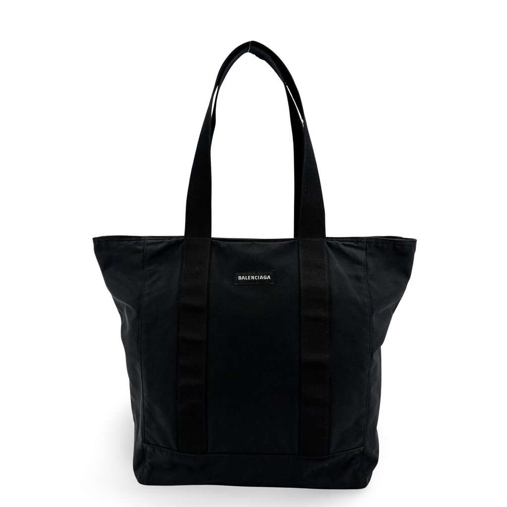 Balenciaga Explorer Tote Bag Black Black Canvas Fair - Front View