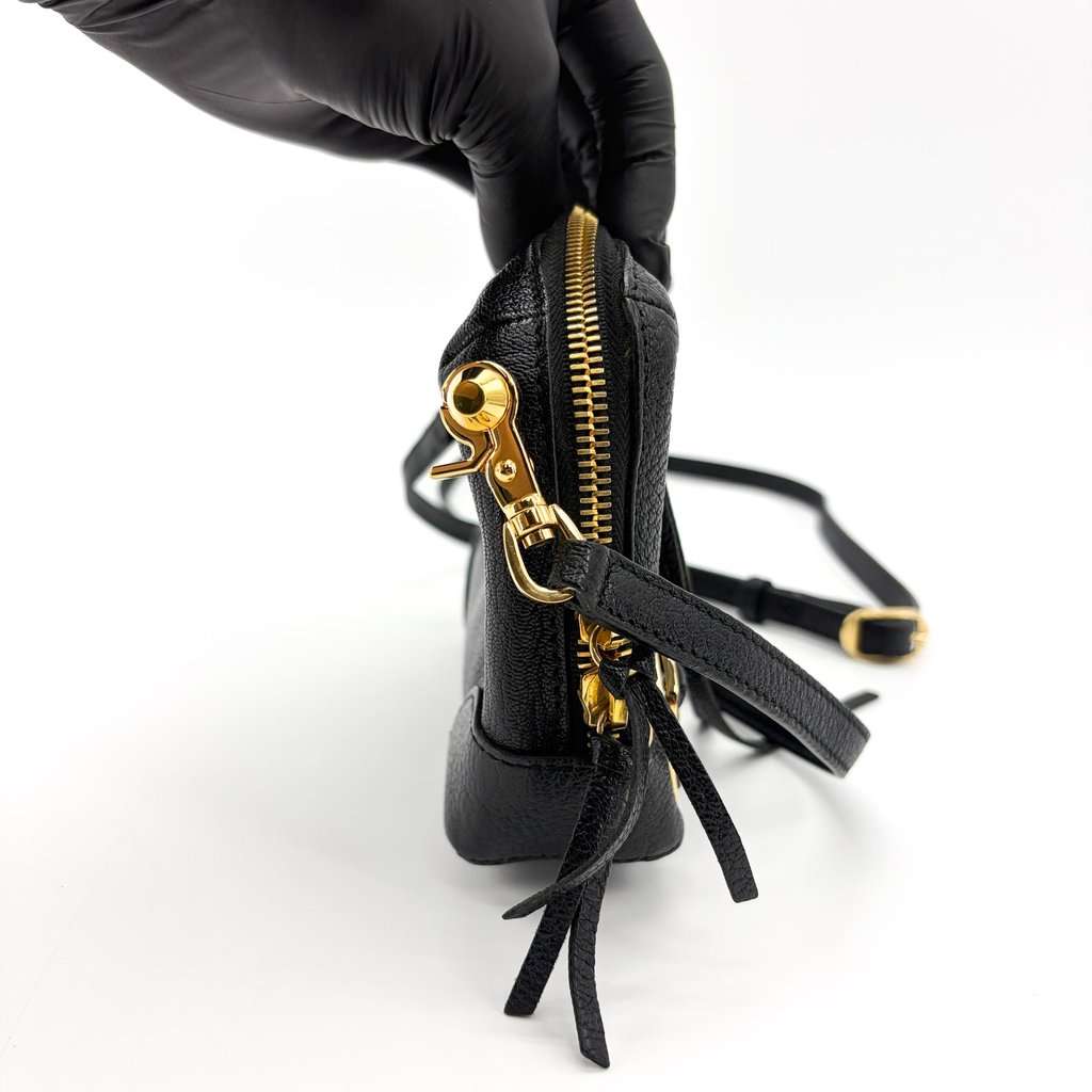 Balenciaga Classic Metallic Edge Reporter XS Black Gold Black Leather Good - Box View