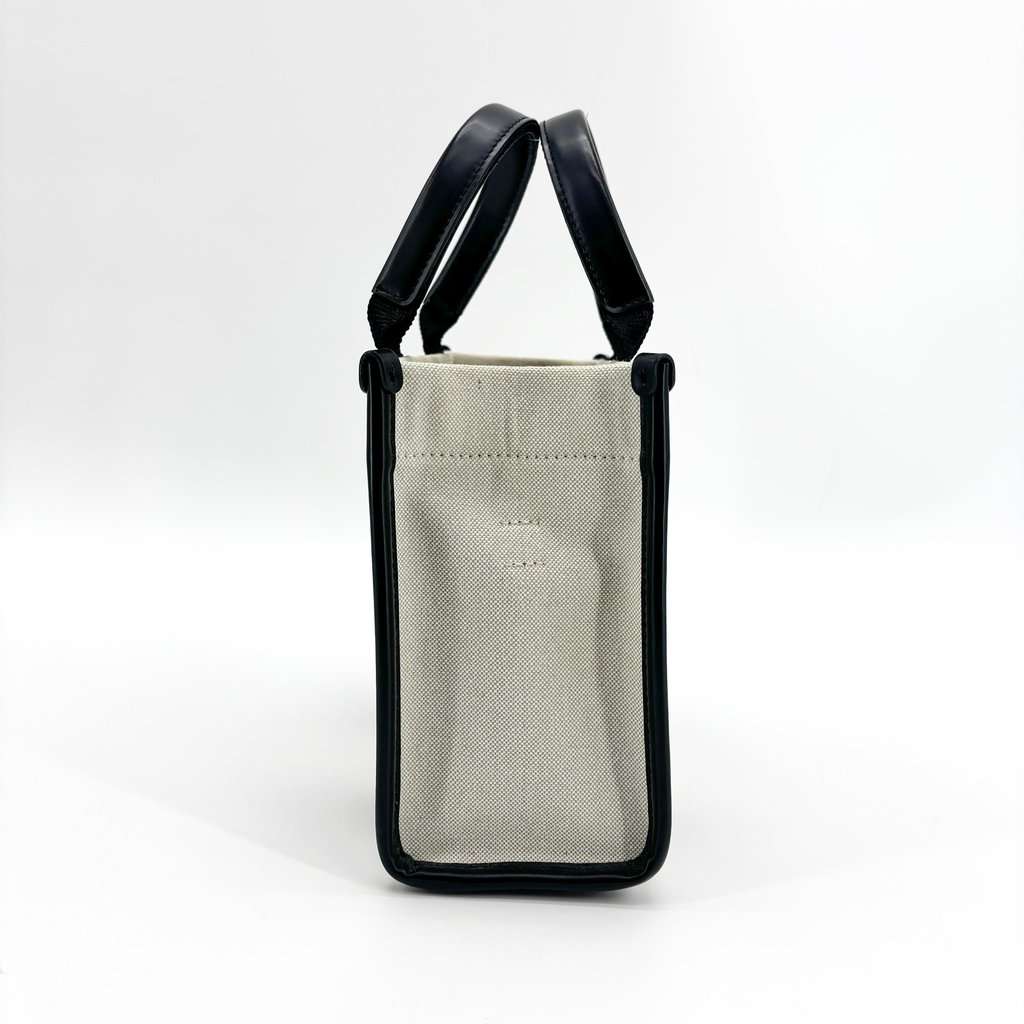 Balenciaga Hardware XS Canvas Tote Bag Natural Black Beige Canvas Good - Inside View