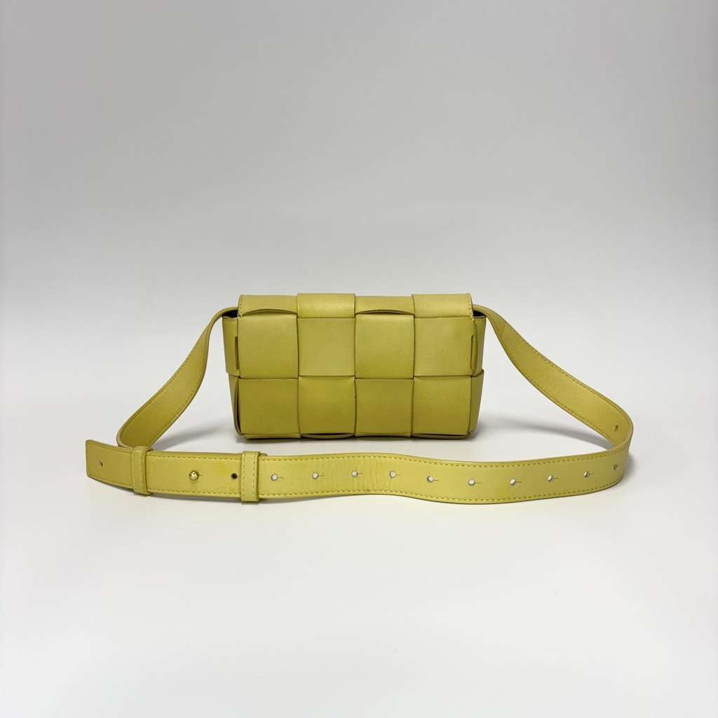 Bottega Veneta Cassette belt bag Yellow Leather Good - Model View