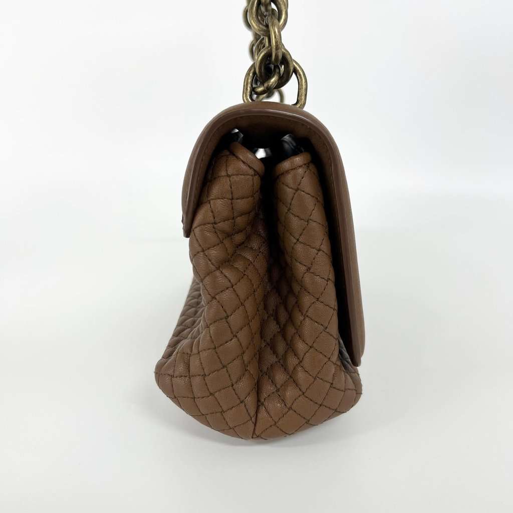 Bottega Veneta Intrecciato Olympia Note Shoulder Bag Brown Leather Very good - Model View