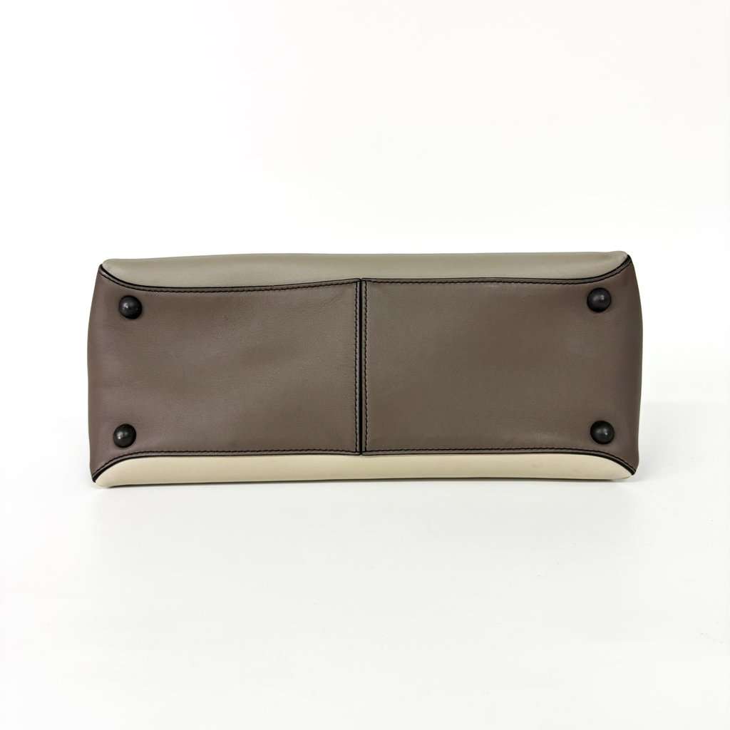 Bottega Veneta Medium Piazza Bag Tricolor (Ivory/Grey/Brown) Grey Leather Good - Box View